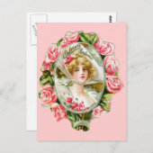 Rosa Rosen für Palmers Parfüm Postkarte (Vorne/Hinten)