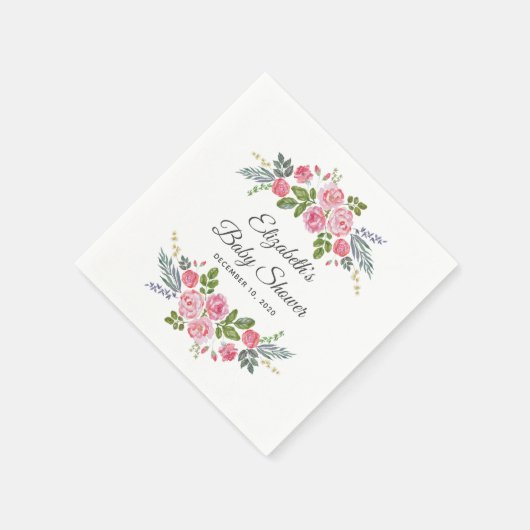 Rosa Rosen. Garten Blume. Bläschendusche Serviette (Ecke)