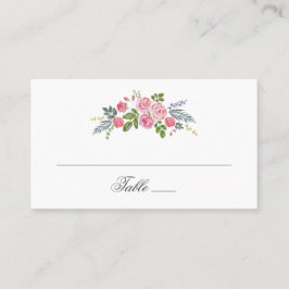 Rosa Rosen. Garten Blume. Blumenziton Platzkarte