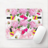 Rosa Rosen Gelbe Nagel Polnische Maus Pad! Mousepa Mousepad (Mit Mouse)