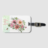 Rosa Rosen Gepäckanhänger (Vorderseite (Horizontal))