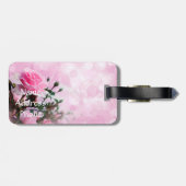 Rosa Rosen Gepäckanhänger (Rückseite horizontal)
