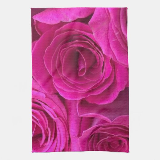 Rosa Rosen Geschirrtuch (Vertikal)