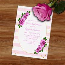 Rosa Rosen gestreifte Graduierungs-Brunch