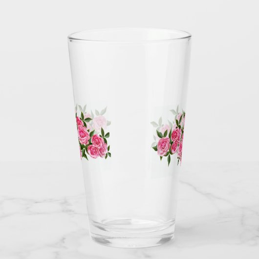 Rosa Rosen Glascup Glas (Links)