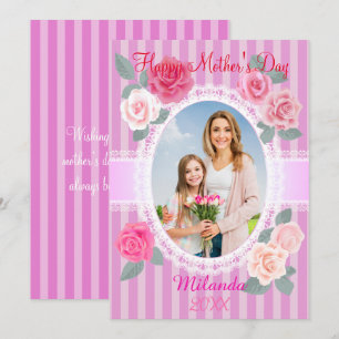 Rosa Rosen Glücklicher Muttertagskarte Karte