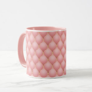 Rosa Rosen-Gold-Diamant-Tufted-Kaffeetasse Tasse
