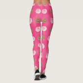 Rosa Rosen Gold Floral Hot Pink Leggings (Rückseite)