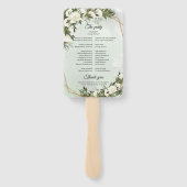 Rosa Rosen, goldfarbener Rahmen Fächer (Rückseite)