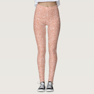 Rosa Rosen-Goldpfirsich-funkelnd Glitzer-minimaler Leggings