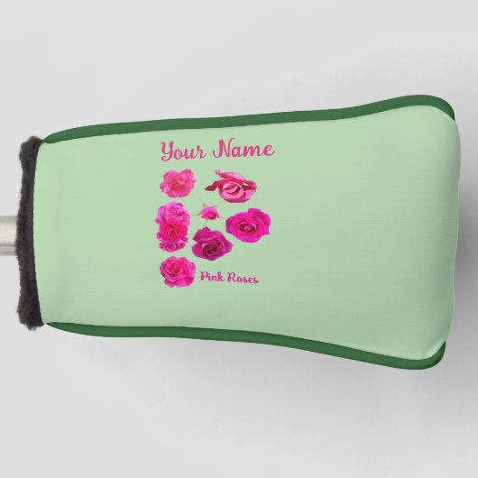 Rosa Rosen Golf Headcover (Vorderseite)