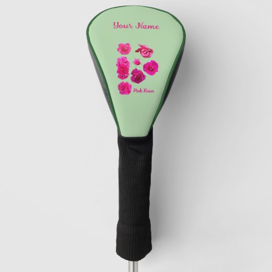 Rosa Rosen Golf Headcover (Vorderseite)