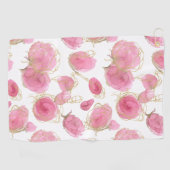 Rosa Rosen Golfhandtuch (Horizontal)