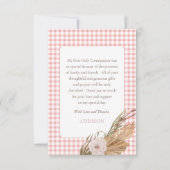 Rosa Rosen | Gräser Erste Heilige Kommune Dankeskarte (Rückseite)