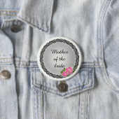 Rosa Rosen grauer Kranz Mutter/Großmutter der Brau Button (Beispiel)