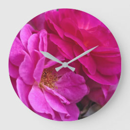 Rosa Rosen Große Wanduhr