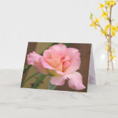 Rosa Rosen-Gruß-Karte Karte (Gelbe Blume)