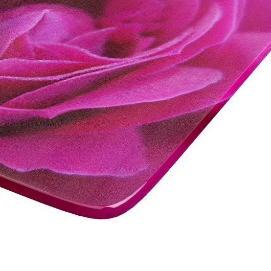 Rosa Rosen-hackendes Glasbrett Schneidebrett (Ecke)