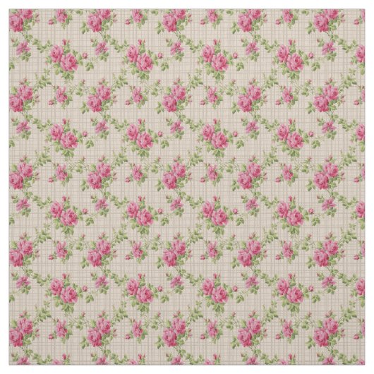 Rosa Rosen Handgemalt Stoff (Muster)