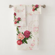 Rosa Rosen Handtuch-Set