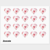 Rosa Rosen Heart Shape Umschlag Aufkleber (Blatt)