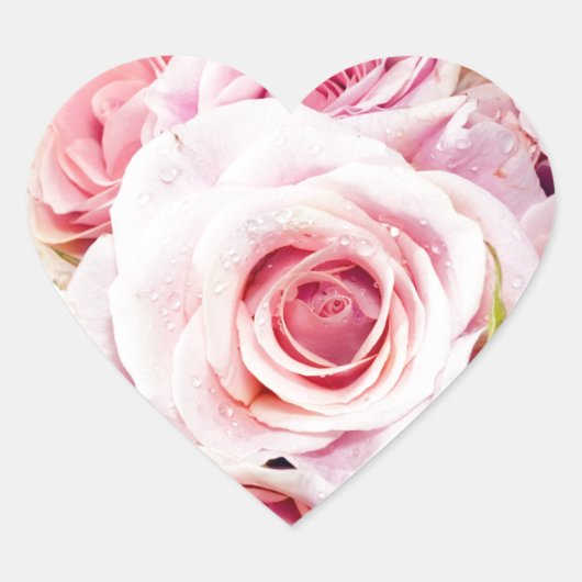 Rosa Rosen Heart Shape Umschlag Aufkleber (Vorderseite)