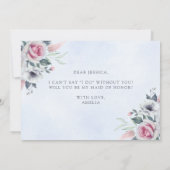 Rosa Rosen hellblau werden Sie meine Trauzeugin se (Rückseite)