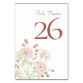 Rosa Rosen Hochzeit Modern Tischnummer (Rückseite)