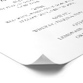 Rosa Rosen. Hochzeitsgetränke im Blumengarten Bar Poster (Ecke)