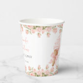 Rosa Rosen Ice Cream Bow Summer Baby Dusche Pappbecher (Rechts)