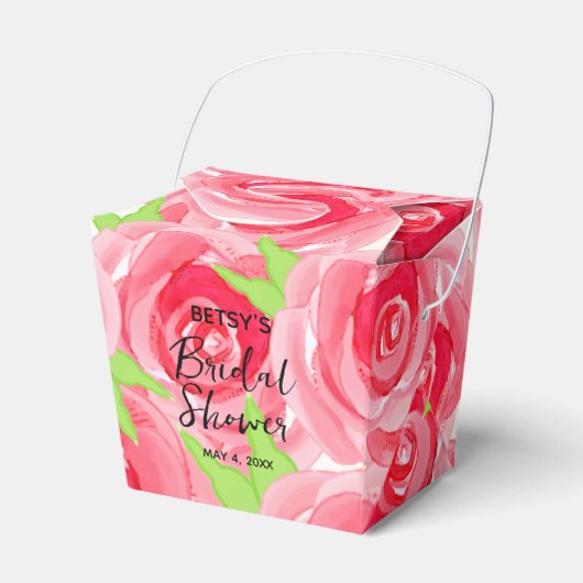 Rosa-Rosen im Aquarellbereich Geschenkschachtel (Vorderseite)