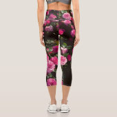 Rosa Rosen im Garten blühen Capri Leggings (Rückseite)
