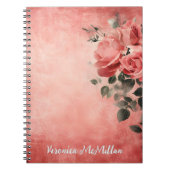 Rosa Rosen im rosa Hintergrund Notizblock (Vorderseite)
