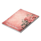 Rosa Rosen im rosa Hintergrund Notizblock (Rotiert)