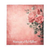 Rosa Rosen im rosa Hintergrund Notizblock (Vorderseite)