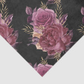 Rosa Rosen im Schwarzen Dekoupage Seidenpapier (Detail)