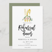 Rosa Rosen Imitate Gold Probe Einladung (Vorne/Hinten)