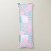 Rosa Rosen Imitate Patchwork Große Kissen (Rückseite (Vertikal))