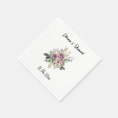 Rosa Rosen in Aquarellfarbe Name schwarz minimalis Serviette (Ecke)