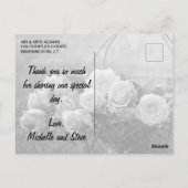 Rosa Rosen in einem Korb Hochzeit Danke Postkarte (Rückseite)