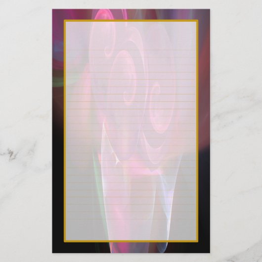 Rosa Rosen in einem Vasen-Geldstrafe gezeichneten Briefpapier (Vorderseite)