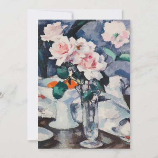 Rosa Rosen in einer Glasvase | Samuel John Peploe (Vorderseite)