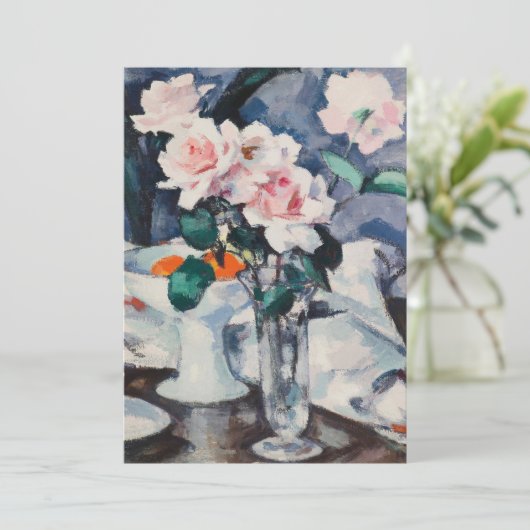 Rosa Rosen in einer Glasvase | Samuel John Peploe (Stehend Vorderseite)