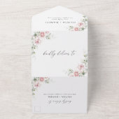 Rosa Rosen in Rosa auf einer Hochzeit - Einladung (Außenbereich)