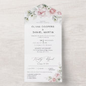 Rosa Rosen in Rosa auf einer Hochzeit - Einladung (Innen Boden)