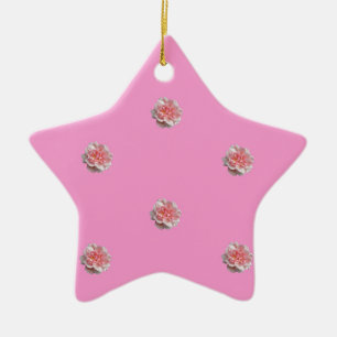 Rosa Rosen in Rosa Keramikornament