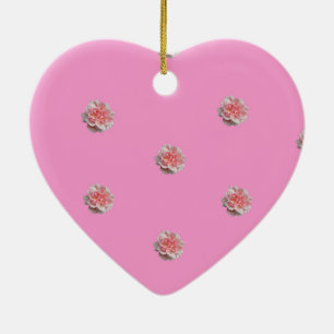 Rosa Rosen in Rosa Keramikornament