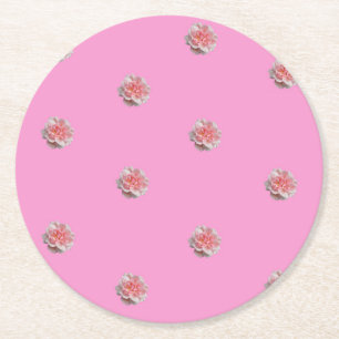 Rosa Rosen in Rosa Runder Pappuntersetzer