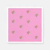 Rosa Rosen in Rosa Serviette (Vorderseite)