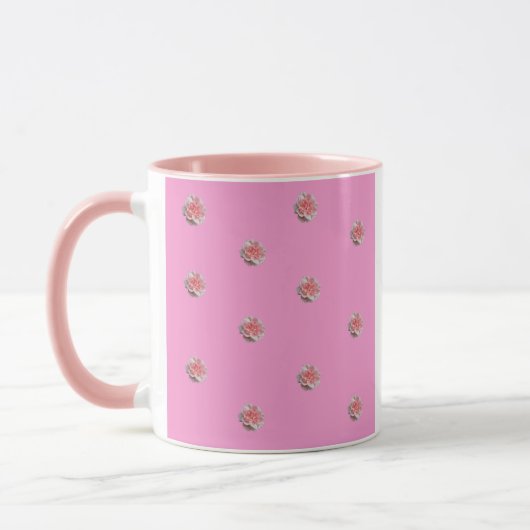 Rosa Rosen in Rosa Tasse (Links)